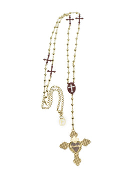 Copy of Collana Rosario + croce reticolo con sacro cuore